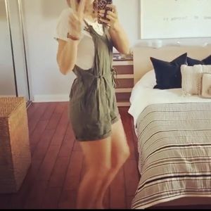 Universal Thread Linen Blend Tie-Strap Overall Romper Women's Size XS